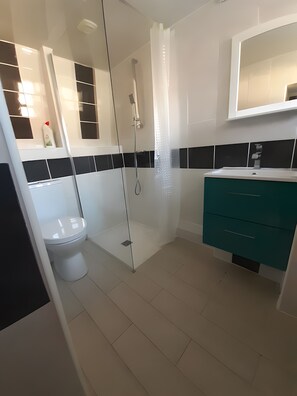 Shower, hair dryer