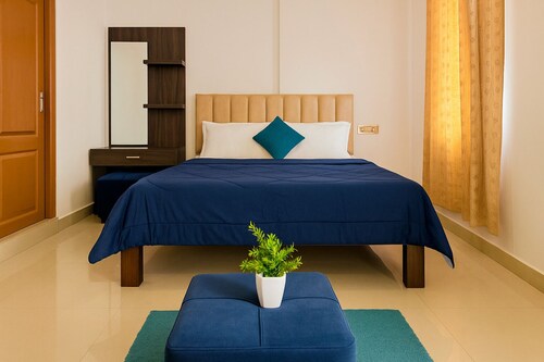 Cozy retreat 3-bedroom apartment in enchanting Mysuru with AC