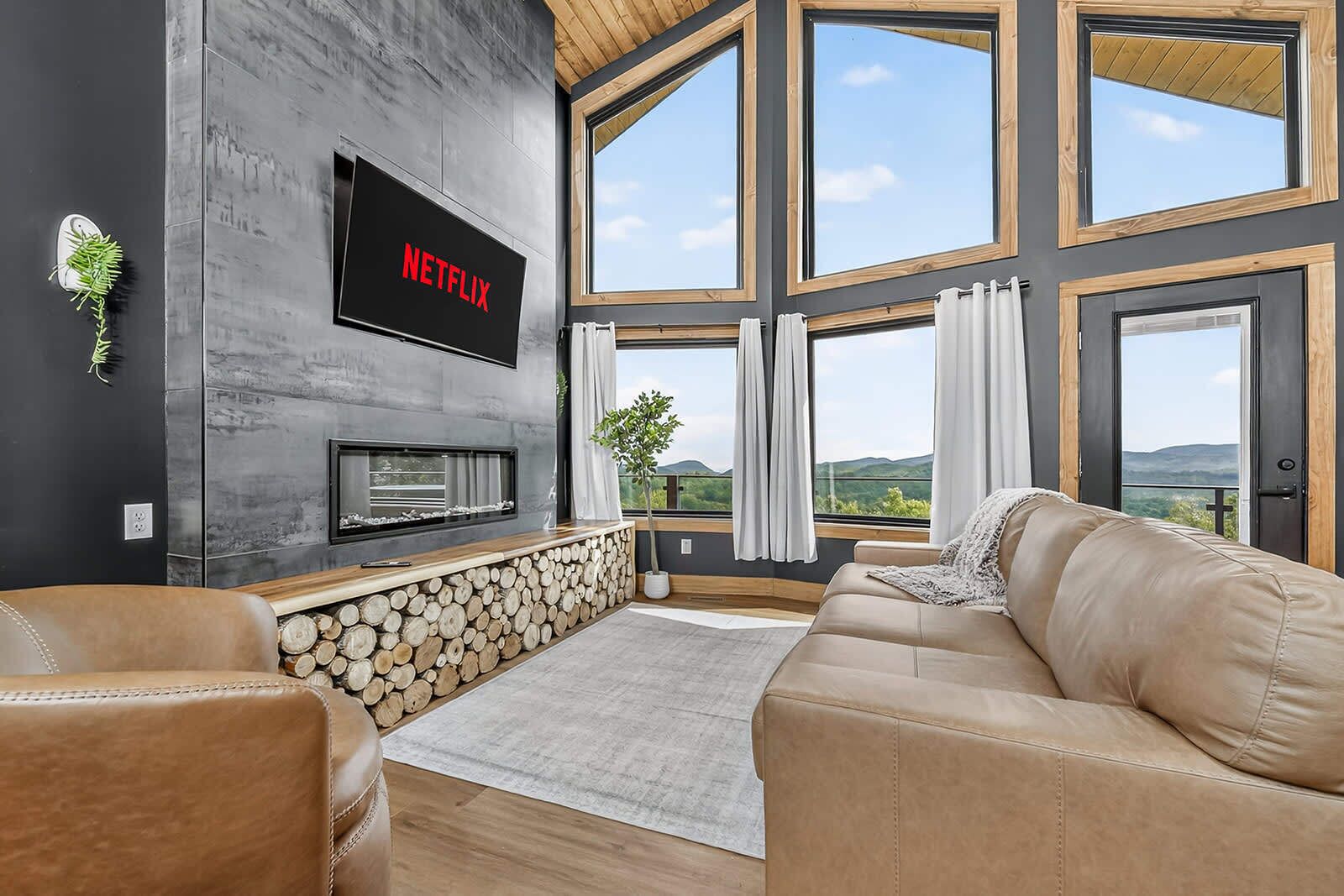 Télévision, cheminée