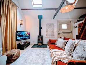 TV, fireplace, offices