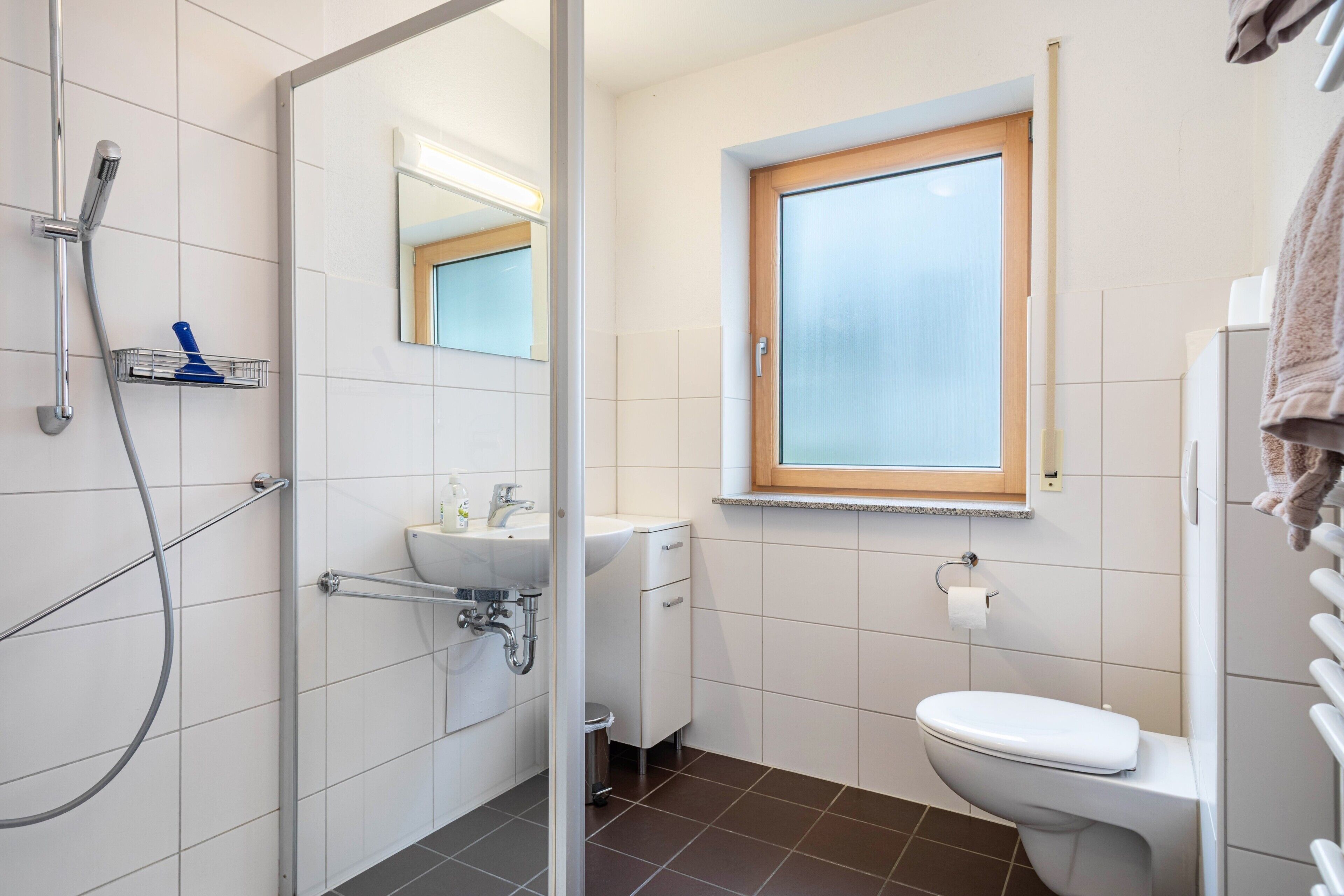 Dusche, Haartrockner, Handtücher