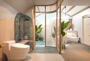Deluxe Double Room, Balcony, Garden View (Casita with Pool) | Bilik Mandi