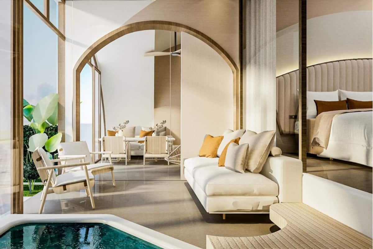 Deluxe Room, Sea View (Casita with Pool) | Ruang tamu