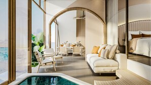 デラックス ルーム シービュー (Casita with Pool) | リビング エリア