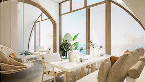 Deluxe kamer, uitzicht op zee (Casita with Pool) | Woonruimte