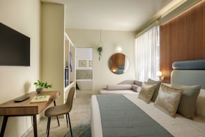 Senior Double Room, 1 Queen Bed, Private Bathroom, Courtyard View | In-room safe, desk, laptop workspace, blackout drapes