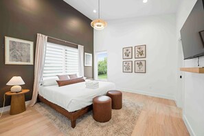 4 bedrooms, iron/ironing board, travel cot, WiFi