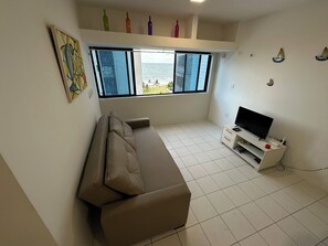 Living area - Complete apartment with sea view at Studio Everest - 803 (Pina Recife)