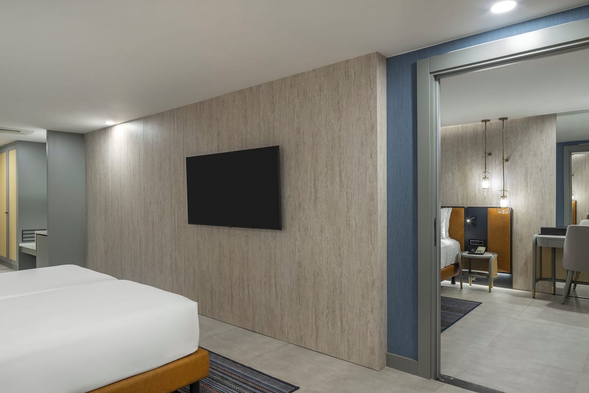 Superior Room, 2 Double Beds, City View | Frette Italian sheets, premium bedding, down comforters