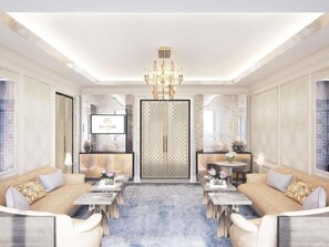 Raffles, 总统套房, 1 间卧室, 阳台, 海景 | 起居区