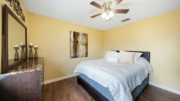 2 bedrooms, iron/ironing board, WiFi, bed sheets