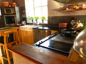 Microwave, oven, stovetop, dishwasher