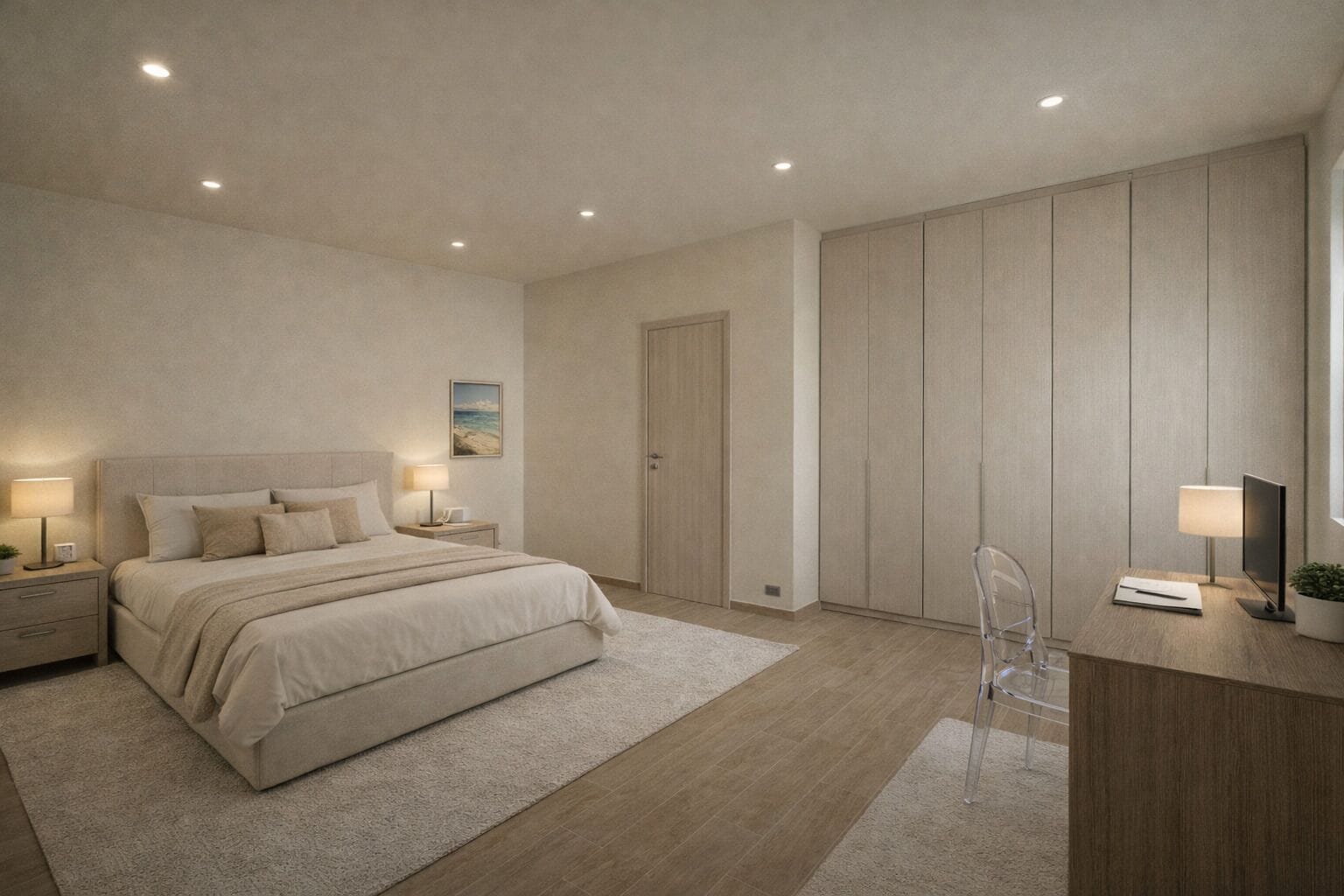 In-room safe, desk, laptop workspace, soundproofing