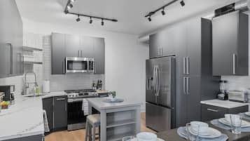 Microwave, oven, stovetop, dishwasher