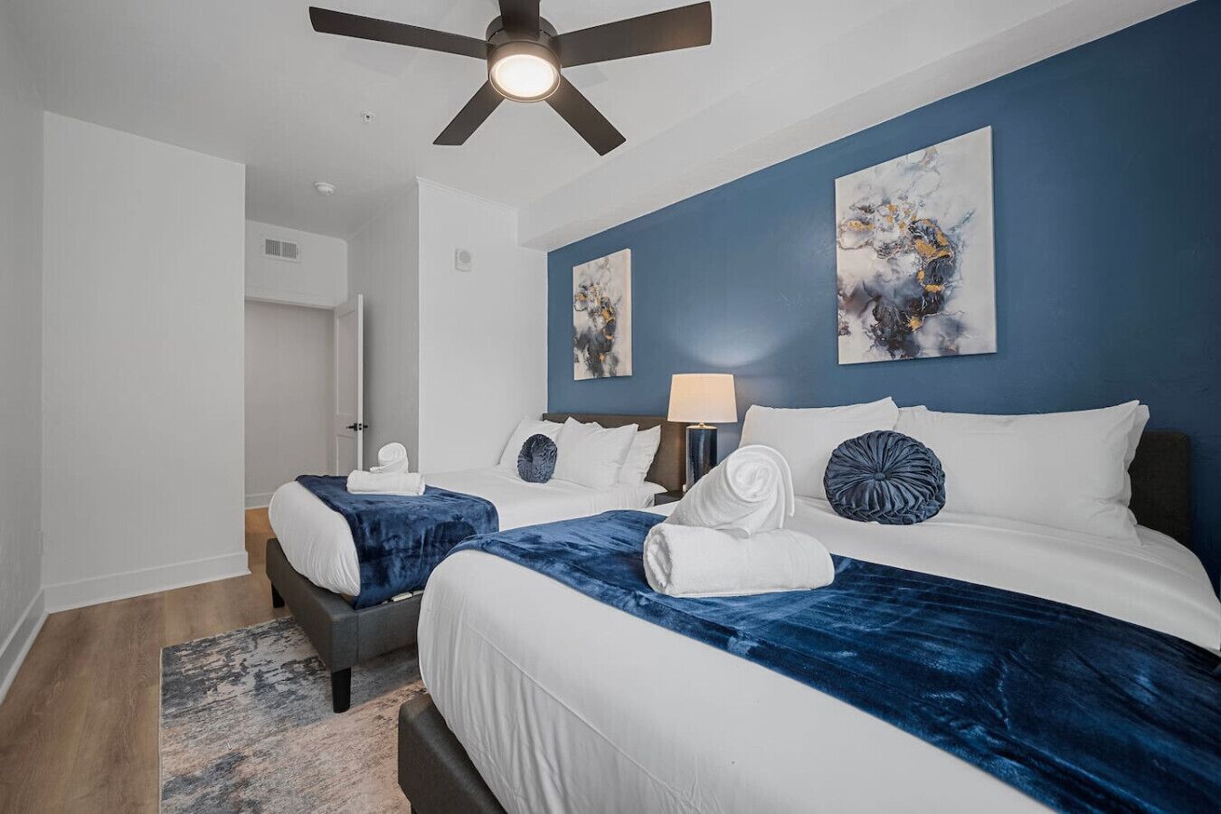 3 bedrooms, desk, iron/ironing board, travel cot