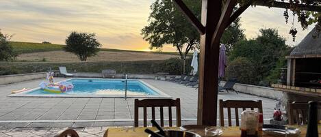 Outdoor pool, a heated pool