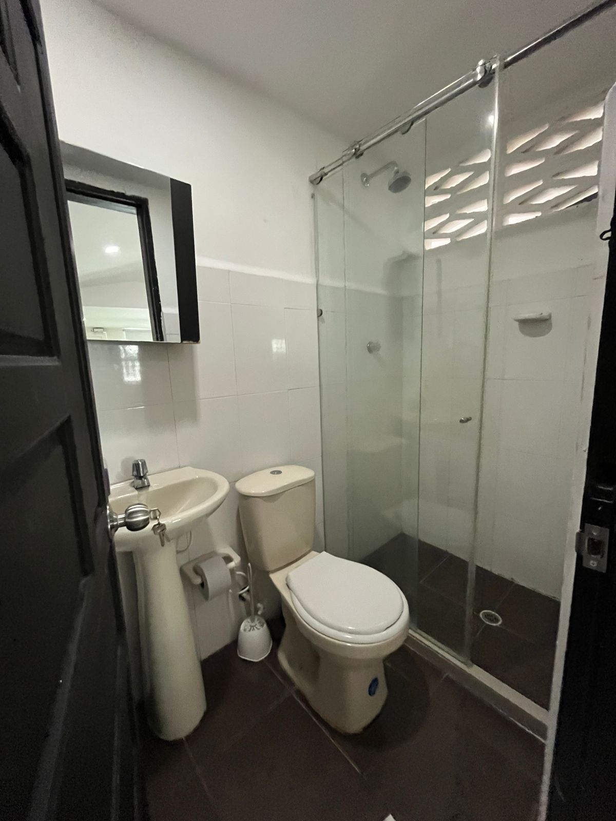 Secador de pelo, toallas, jabón, papel higiénico