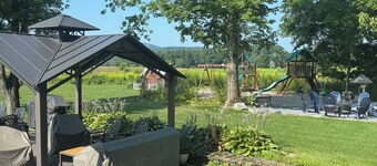 Large open floor plan. Private yet close to everything. Lovely meadow views