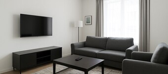 Chic 1-bedroom apartment with fitness room and AC in Kasoa