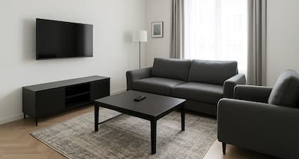 Chic 1-bedroom apartment with fitness room and AC in Kasoa