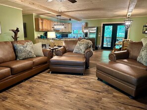 Smart TV, fireplace, table football