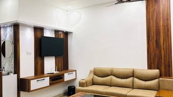 TV connectée, cheminée, jeux vidéo, livres