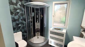 Shower, hair dryer