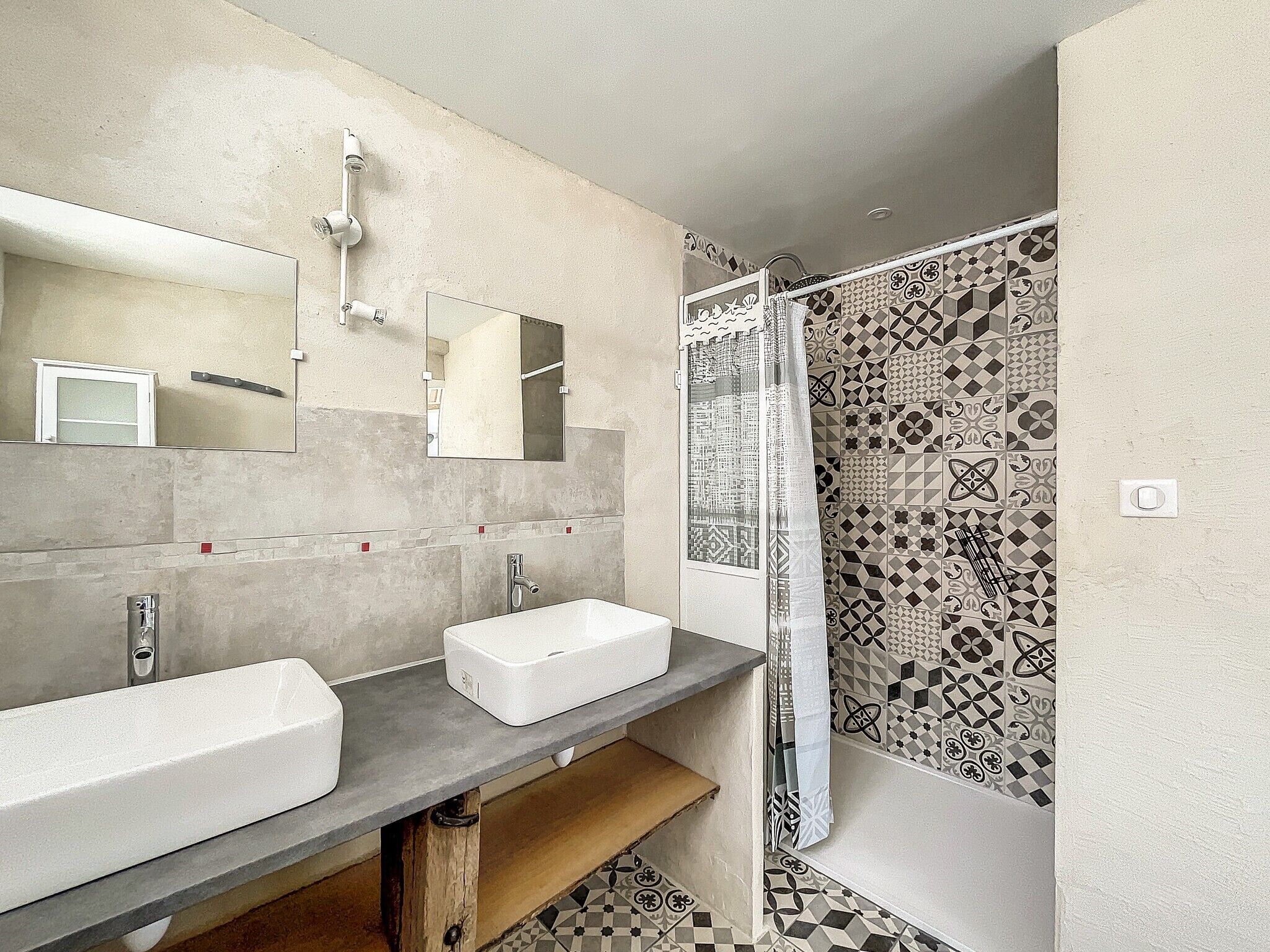 Shower, hair dryer