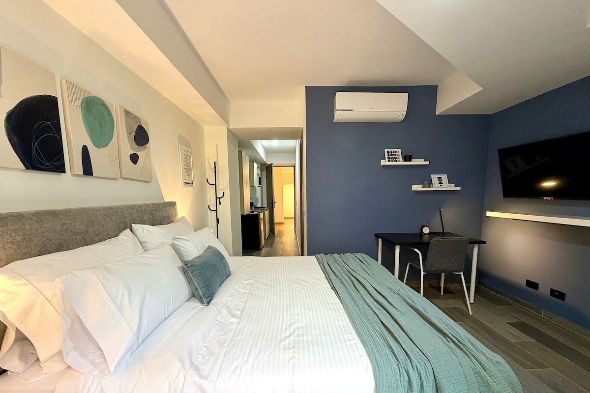 Basic Apartment | In-room safe, desk, laptop workspace, iron/ironing board