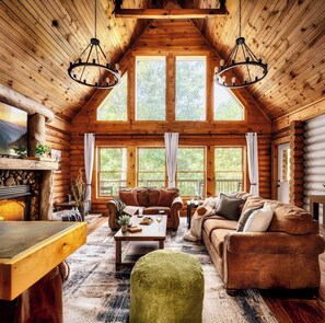 Smart TV, fireplace, video games