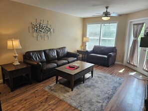 Télévision, cheminée, baby-foot, table de tennis de table