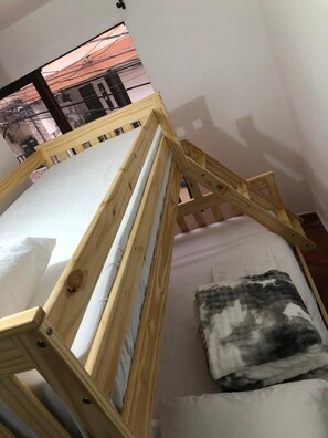 Desk, free WiFi, bed sheets