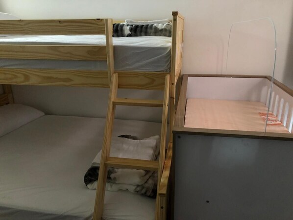 Desk, free WiFi, bed sheets