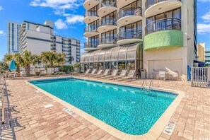 Indoor pool, a heated pool - New Beautifully Remodeled, Meridian Plaza w/ Pools (Myrtle Beach)