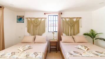 2 makuuhuonetta, vuodevaatteet