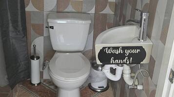 Serviettes fournies, savon, papier toilette