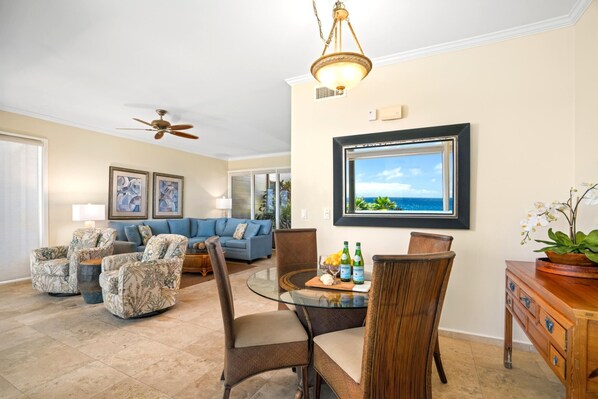 Dining - Kapalua Bay Villas 2 Free Rental Cars KBM Resorts Large Master Suite 2 Units, 3 Bedrooms KBV Ml-1528 (Kapalua)