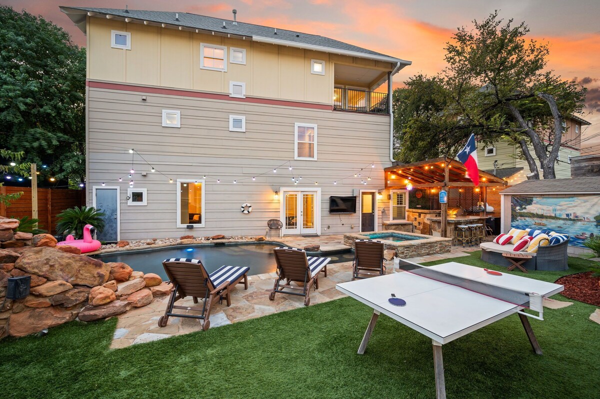 Photo 3 of ATX Oasis! 3-Story Home w/ Heated Pool, Spa & Outdoor Fun - Close to downtown