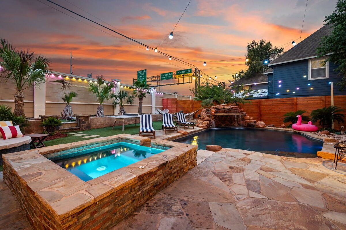 Photo 31 of ATX Oasis! 3-Story Home w/ Heated Pool, Spa & Outdoor Fun - Close to downtown