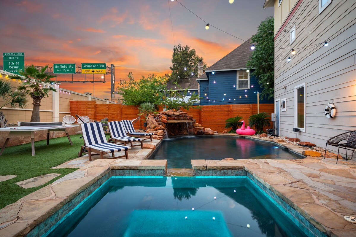 Photo 32 of ATX Oasis! 3-Story Home w/ Heated Pool, Spa & Outdoor Fun - Close to downtown