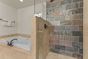 Shower, hair dryer, towels - Downtown Penthouse | Chef's Kitchen | Covered Parking (Steamboat Springs)