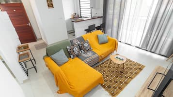 Appartement Deluxe, vue ville | Coin séjour