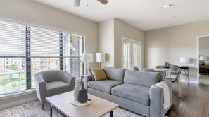 Apartment, 2 Bedrooms, 2 Bathrooms | Living area | 50-inch TV with digital channels - Landing Apartments - Grand Harbor (Katy)