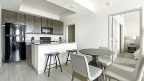 Apartment, 2 Bedrooms (QueenBed) | Private kitchen | Full-size fridge, microwave, oven, stovetop