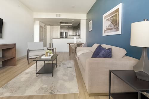 Apartamento, 1 habitación | Zona de estar | Televisión de 50 pulgadas con canales digitales