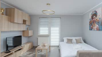 1 habitación, tabla de planchar con plancha, wifi y ropa de cama