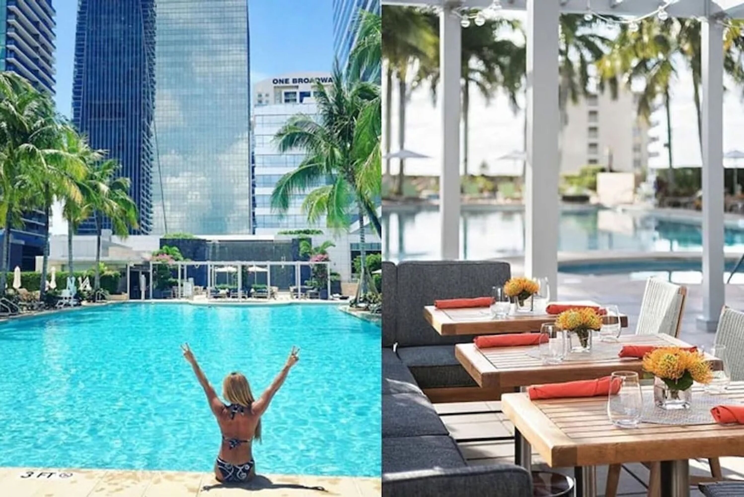 2 outdoor pools, pool umbrellas, pool loungers