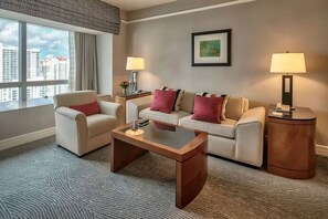 Luxury Condo, Partial Ocean View | Living area | 65-inch Smart TV with digital channels, streaming services