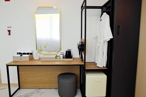 Junior Studio Suite, Multiple Beds, Non Smoking, Private Bathroom | Living area | 75-inch LCD TV with digital channels, heated floors