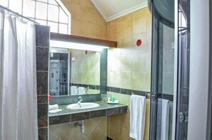 Executive Double Room, Garden View | Bathroom | Shower, slippers, towels, soap
